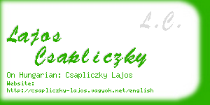 lajos csapliczky business card